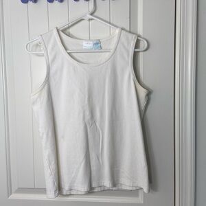 ProSpirit women’s white ribbed stretch sleeveless thick strap tank top shirt XL